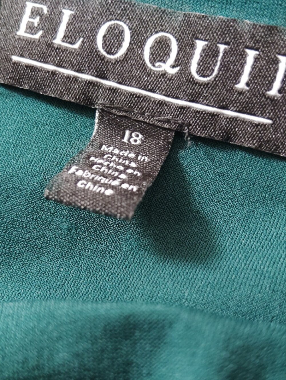 Eloquii Teal Ruched Peplum Long-Sleeve Top - Picture 5 of 6